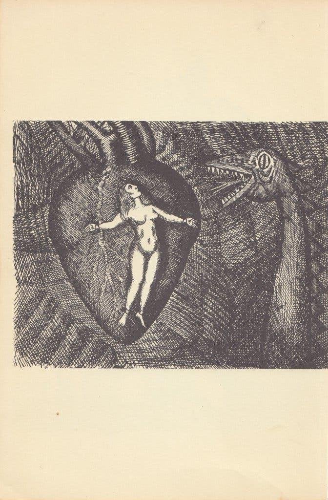 Roland Topor litho surrealisme, Ophalen of Verzenden
