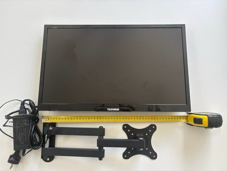 Tv steun + telefunken 22 inch 12 v caravan, Caravans en Kamperen, Ophalen of Verzenden, Gebruikt