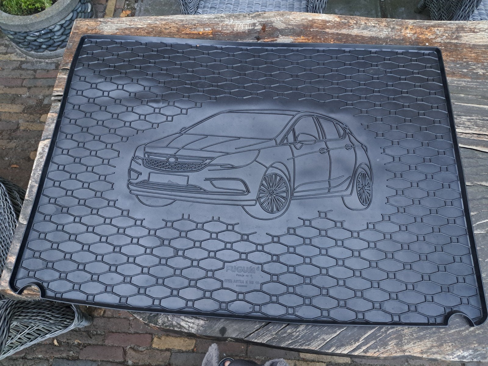 Kofferbakmat rubber voor Opel Astra K HB met afbeelding, Ophalen