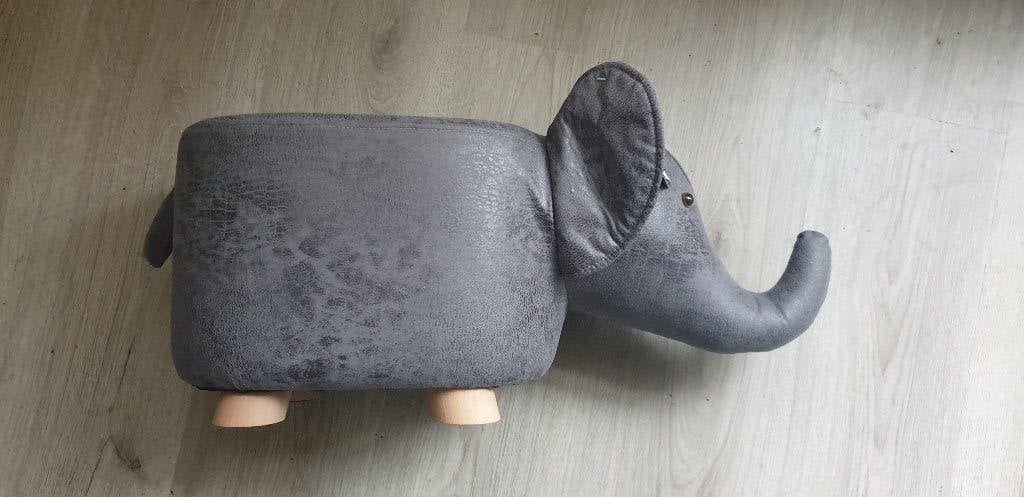 poef met kleine pootjes olifant donker grijs nieuw, Huis en Inrichting, Minder dan 50 cm, Rond, Nieuw, Minder dan 50 cm