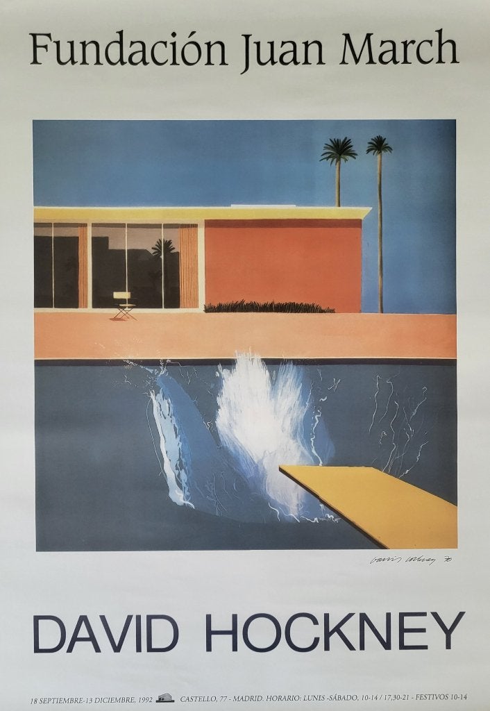 David Hockney - A bigger splash - Exhibitie-offset - 1992, Verzenden