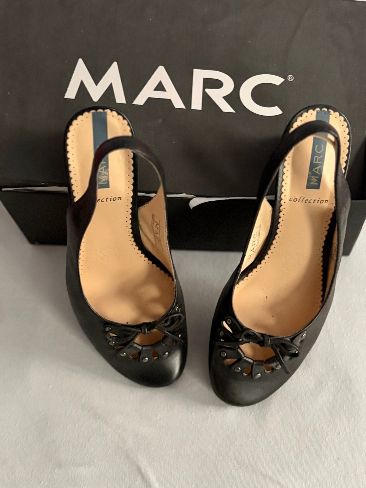Zwarte MARC collection slingback pumps - Maat 38, Kleding | Dames, Ophalen of Verzenden, Zo goed als nieuw, Zwart, Pumps