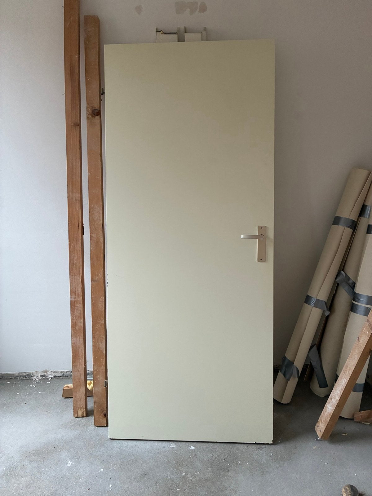Binnendeur, lichtbeige, inclusief klink, Doe-het-zelf en Verbouw, Ophalen, Gebruikt, 80 tot 100 cm, Binnendeur