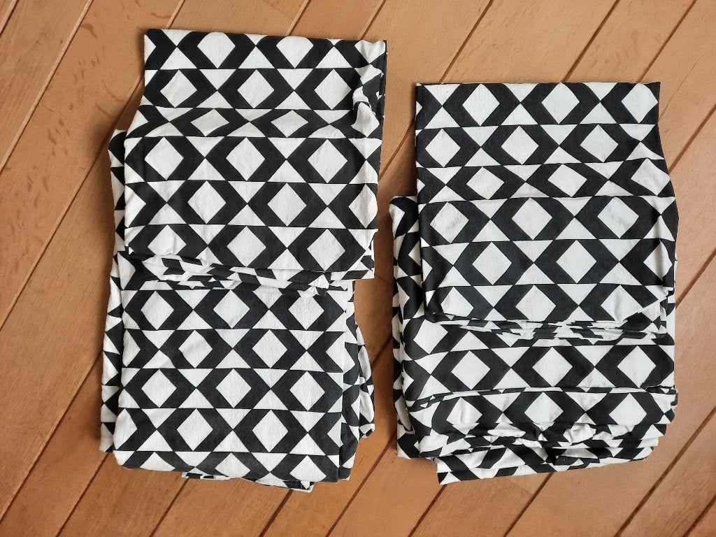 Dekbedovertrek met sloop  zwart/wit - 140 x 220 cm - 2 stuks, Ophalen of Verzenden, Eenpersoons, Wit, Dekbedovertrek