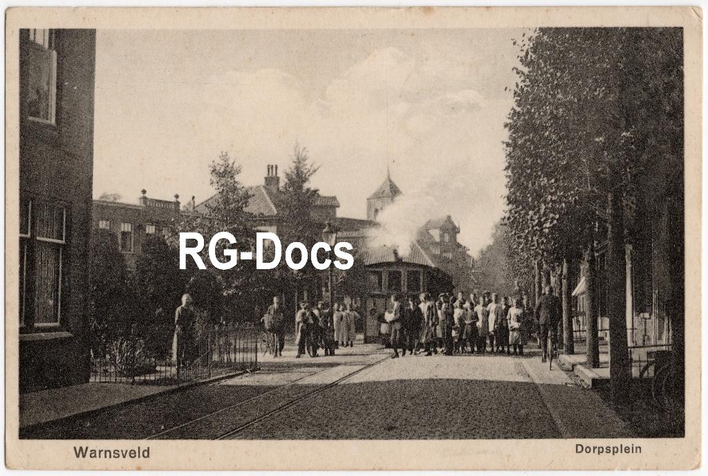 Ansichtkaart Briefkaart Stoomtram Dorpsplein Warnsveld c1915, Ophalen of Verzenden, Voor 1920, Ongelopen, Gelderland
