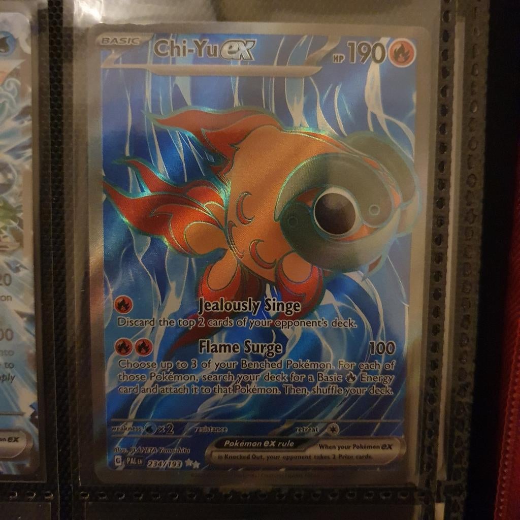 Pokemon Chi-Yu ex 234/193 Paldea Evolved, Ophalen of Verzenden, Zo goed als nieuw, Losse kaart, Foil