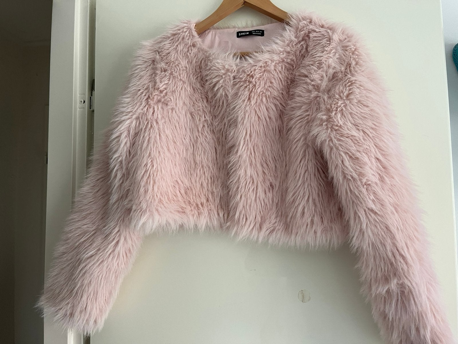 Faux fur jas zachtroze, Ophalen of Verzenden, Zo goed als nieuw, Maat 36 (S), Roze