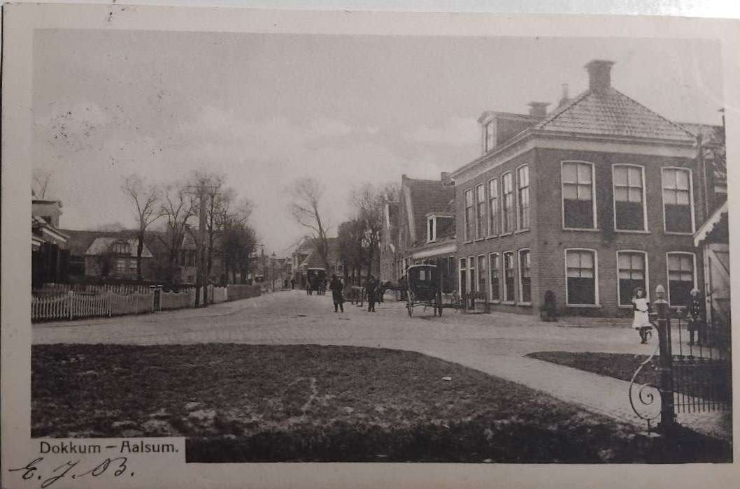 Dokkum - Aalsum (Fr) Paardenwagens. J. Schregardus 1915/1916, Ophalen of Verzenden, Voor 1920, Gelopen, Friesland
