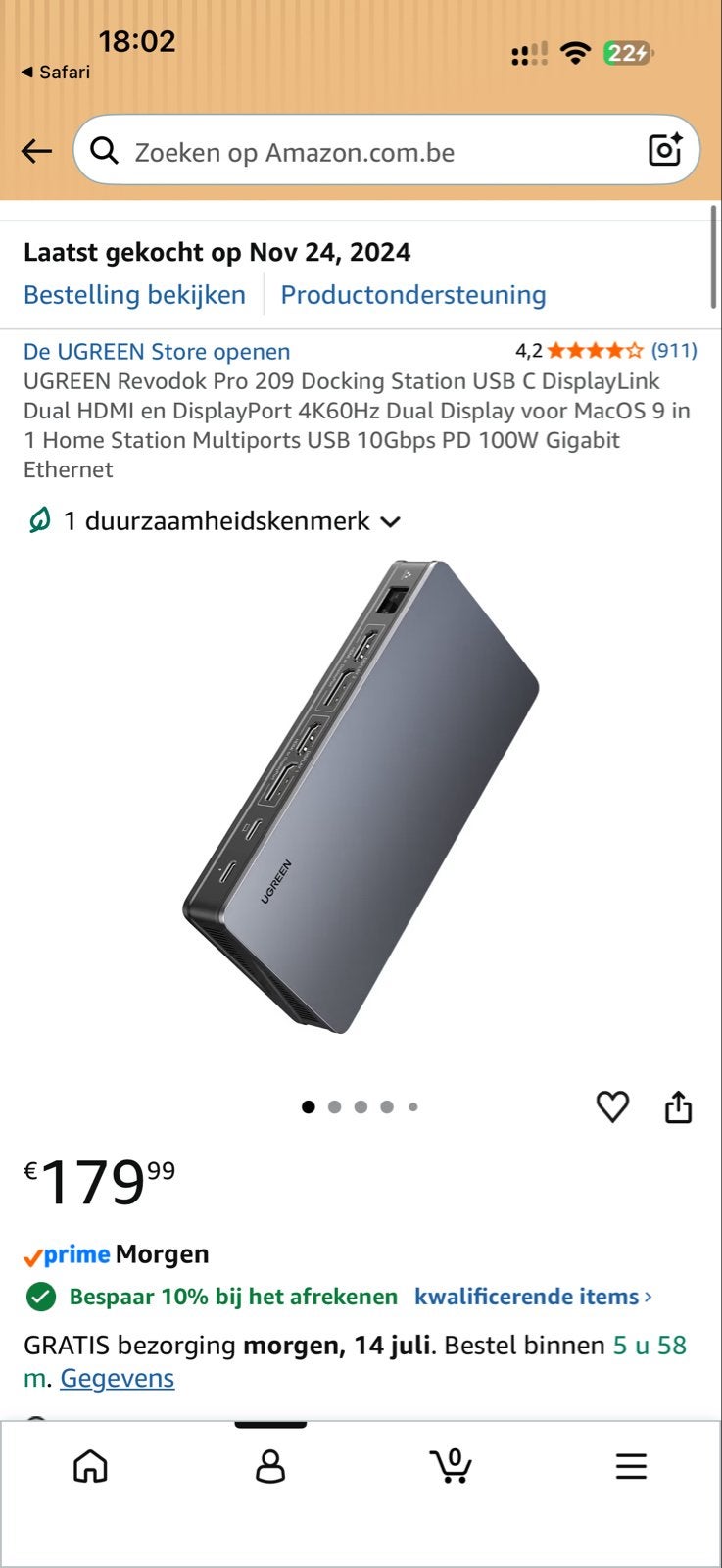 UGREEN Revodok Pro 209 - 9-in-1 USB-C Docking Station 4K 60H, Ophalen of Verzenden, Nieuw, Docking station, Laptop