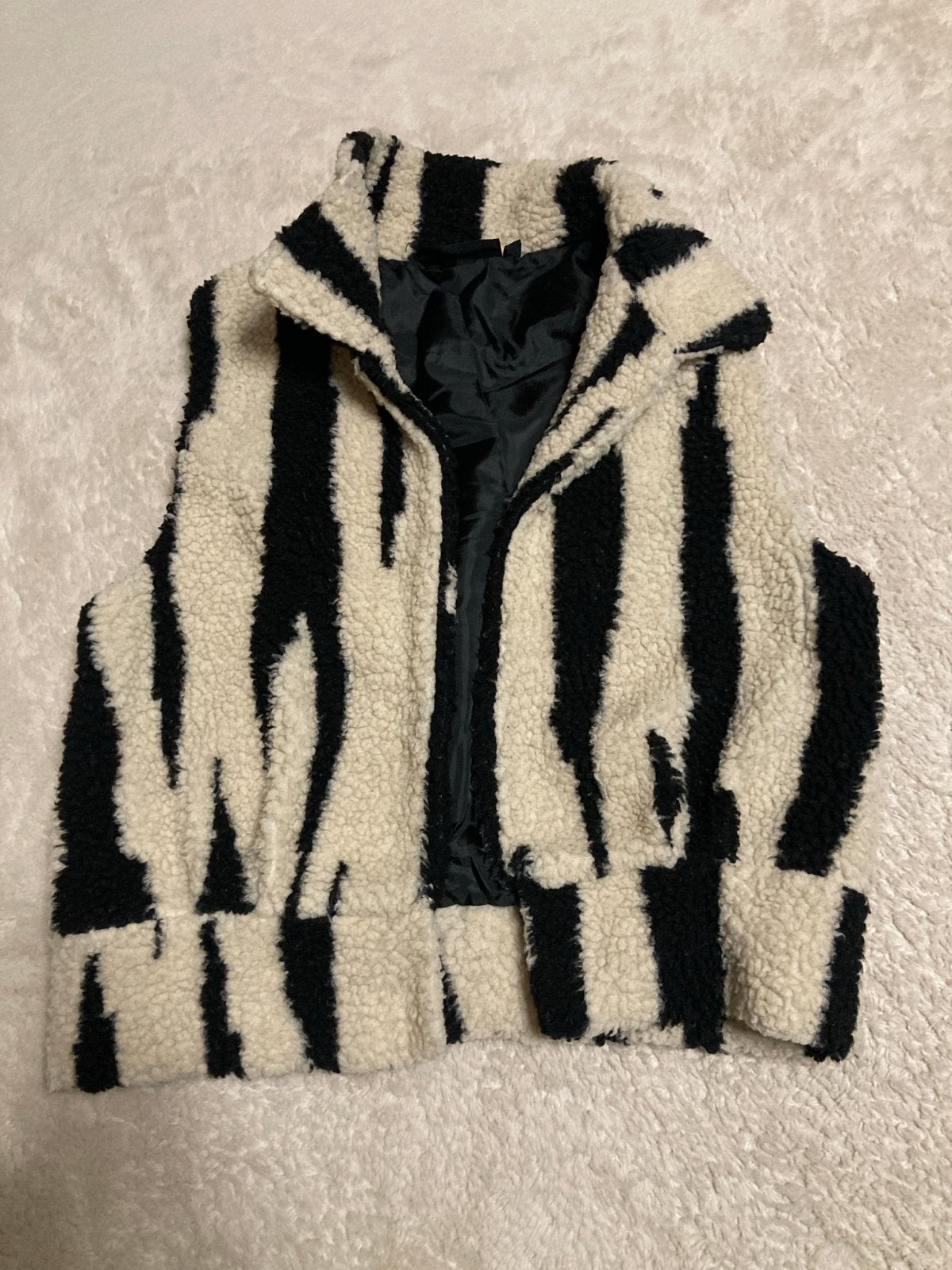 Zebra print teddy gilet - Maat 152/158, Ophalen of Verzenden, Zo goed als nieuw, Maat 34 (XS) of kleiner, Zwart