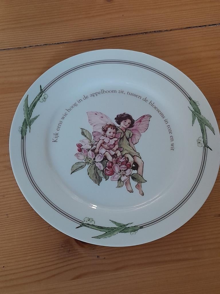 Bord flower fairies bloemen kinderen  DE, Antiek en Kunst, Antiek | Servies los, Ophalen of Verzenden