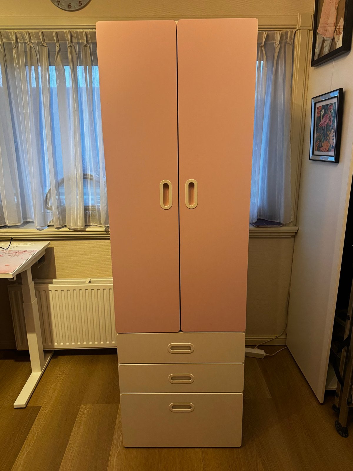 IKEA Kinderkast Roze met Lades en Hangruimte, Ophalen, Gebruikt, 50 tot 100 cm, Met lade(s)