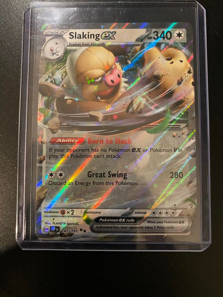 Pokémon kaart Slaking ex 147/191, Ophalen of Verzenden, Nieuw, Losse kaart, Foil