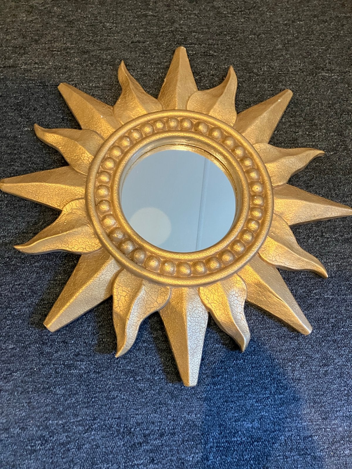 Gouden Zon Spiegel - 49 cm, Huis en Inrichting, Woonaccessoires | Spiegels, Minder dan 50 cm, Rond, Ophalen of Verzenden, Zo goed als nieuw