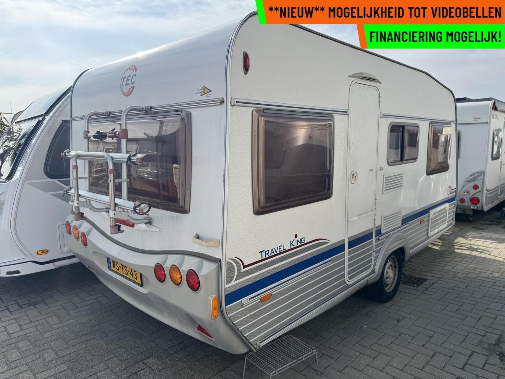 Tec Travel King 450 MOVER + VOORTENT + VASTBED, Caravans en Kamperen, T.E.C., Bedrijf, Serviceluik, 750 - 1000 kg