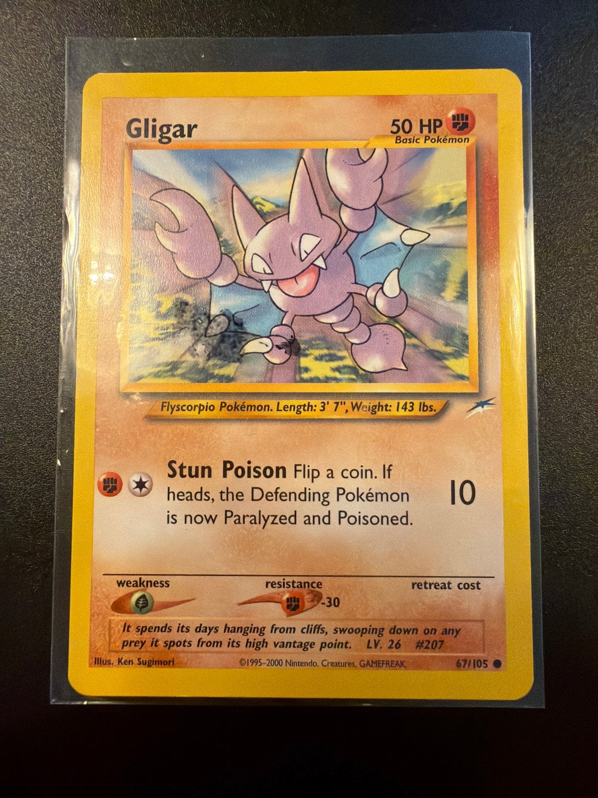 Gligar 67/105 Neo Destiny Pokémon Kaart, Ophalen of Verzenden, Gebruikt, Losse kaart