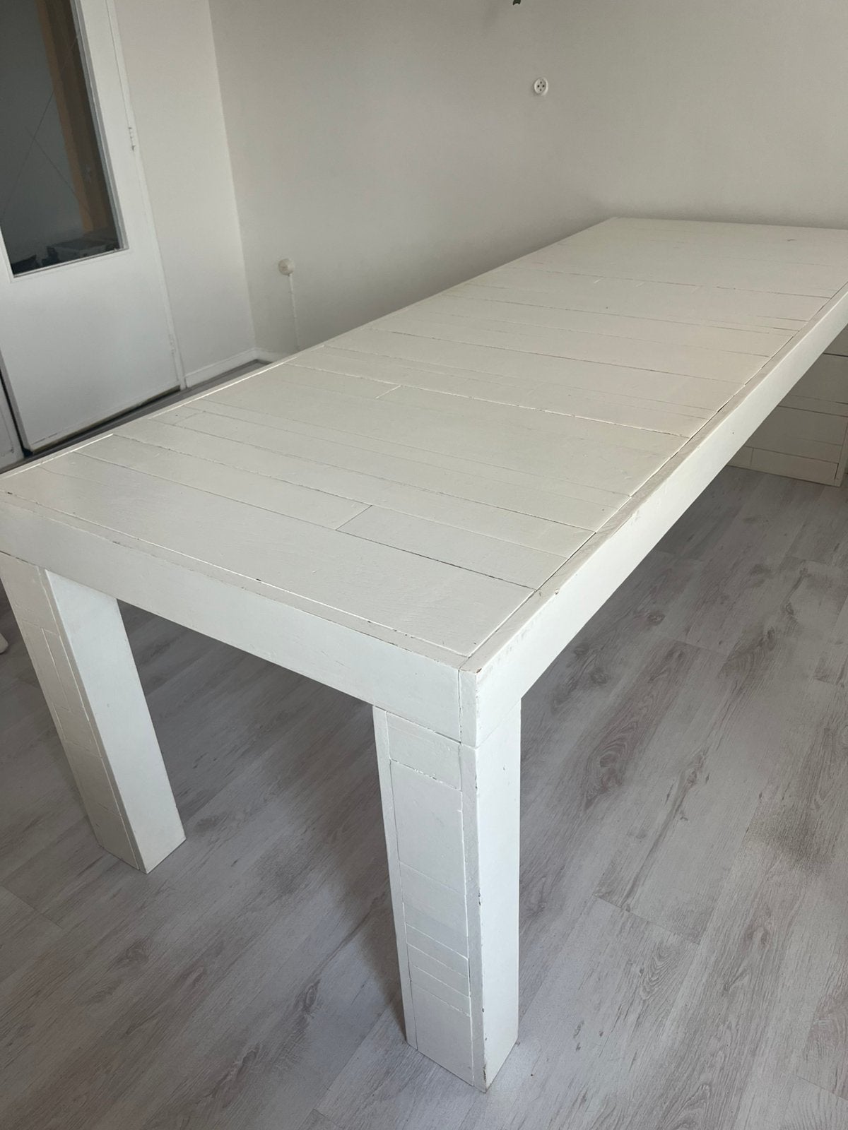Grotw witte eettafel, Huis en Inrichting, Tafels | Eettafels, Ophalen, Gebruikt, 200 cm of meer, 50 tot 100 cm