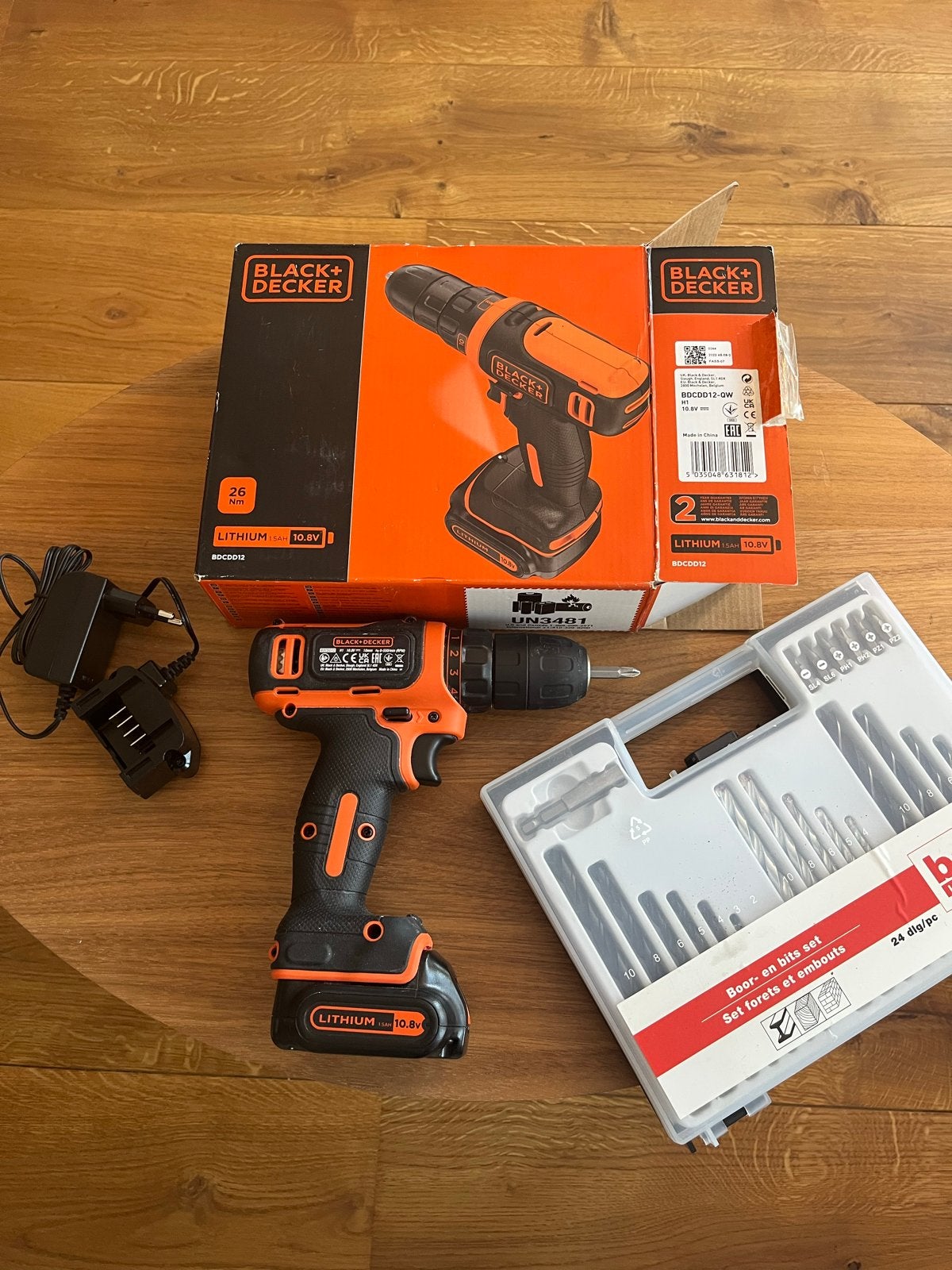 Black+Decker BDCDD12-QW Accuboormachine 10.8V met Boorset, Ophalen, Gebruikt, Minder dan 400 watt, Boor- en Schroefmachine