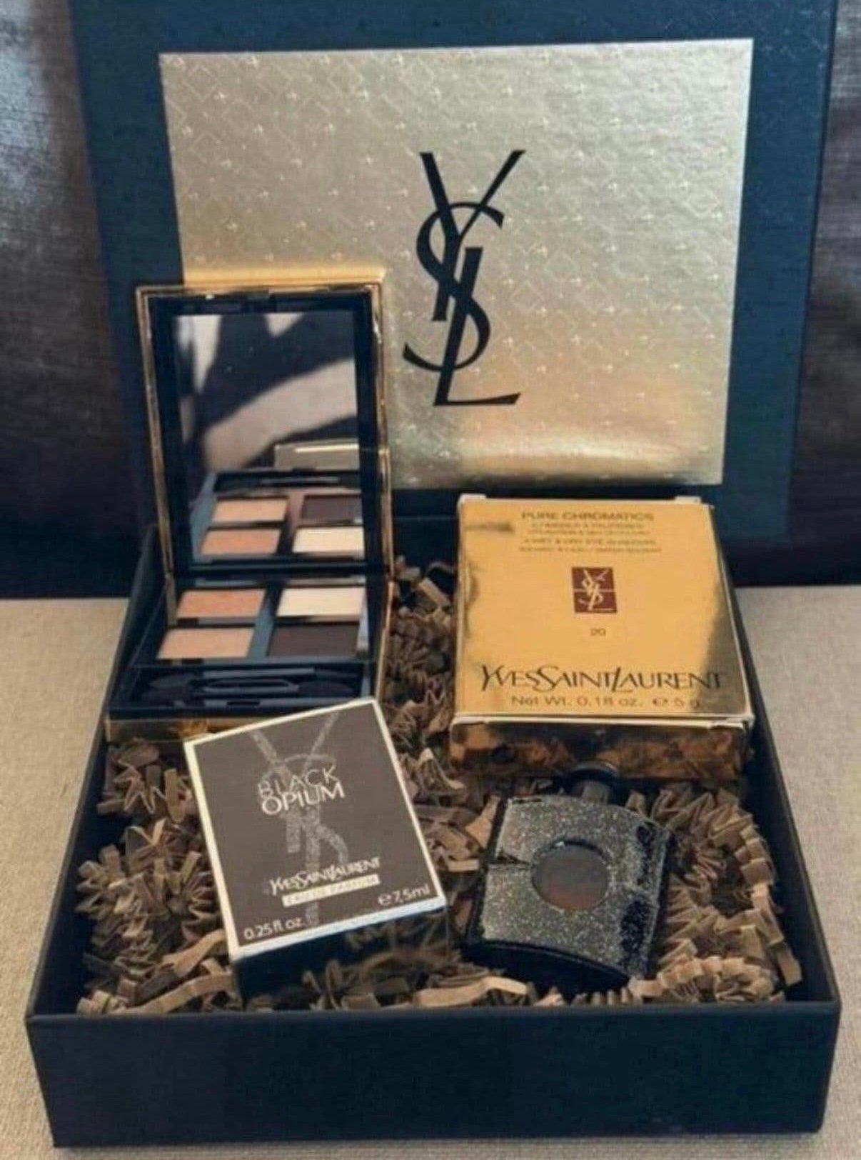 YSL wet & dry oogschaduw pallet 20 & Black opium miniatuur, Ogen, Bruin, Ophalen of Verzenden, Zo goed als nieuw