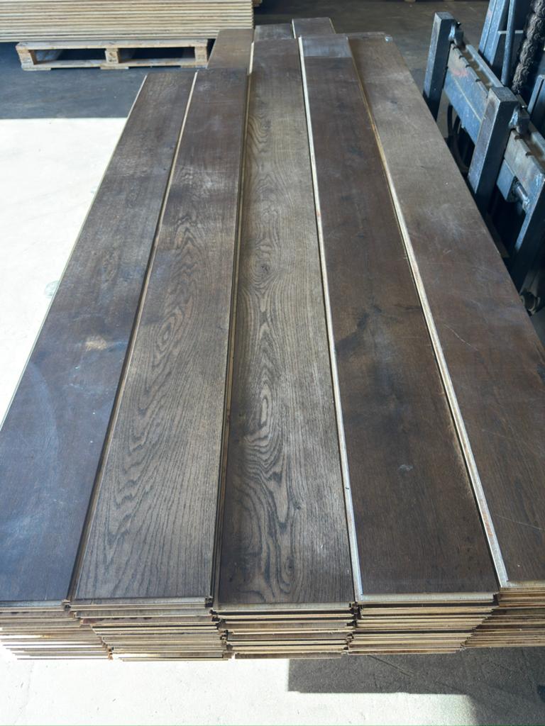 Eiken vloer 44 m2 multivloer 18 cm breed 1,3 cm dik top 4 mm, Ophalen, Gebruikt, Vloerdelen of -planken, 10 m² of meer