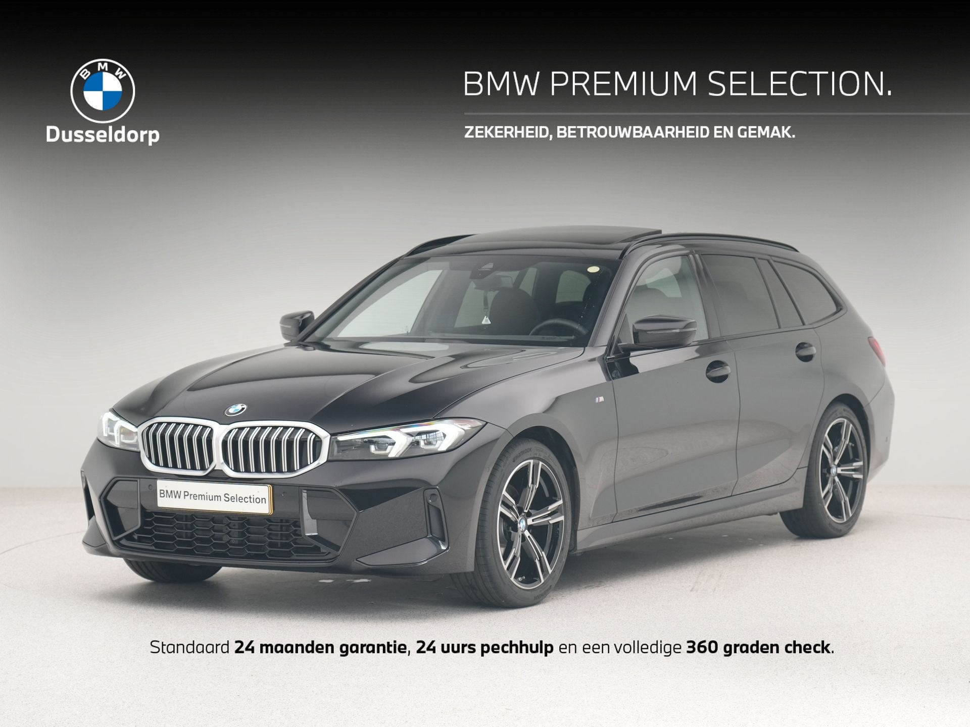 BMW 3 Serie 320i Touring M-Sport (bj 2025, automaat), Auto's, Gebruikt, 4 cilinders, Met garantie (alle), Zwart