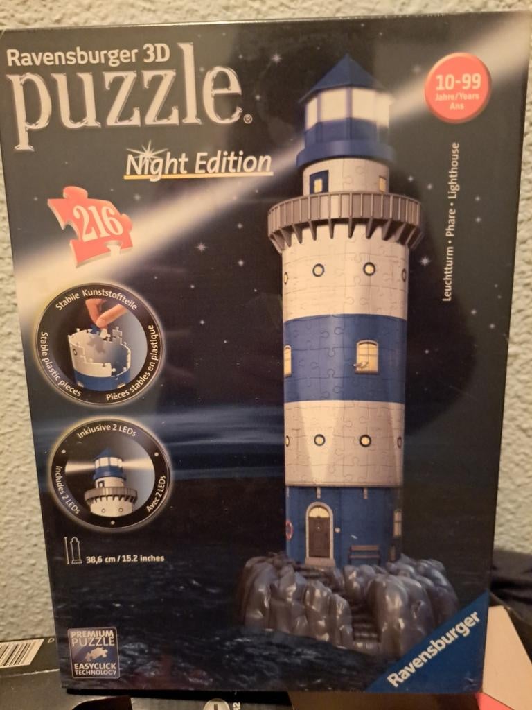 Ravensburger 3D puzzel vuurtoren Night Edition, Ophalen of Verzenden