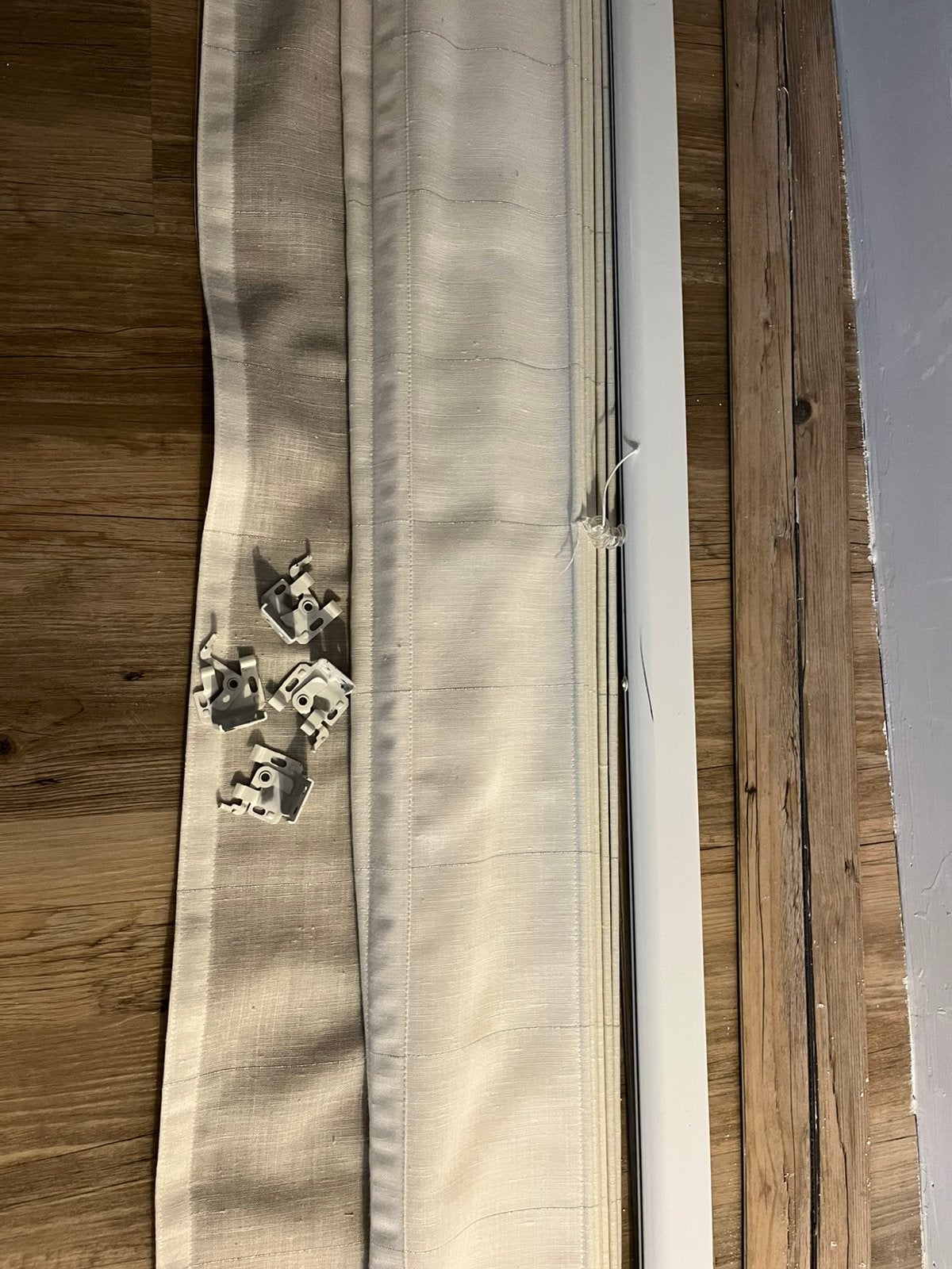 Vouwgordijnen met systeem, Ophalen, Gebruikt, 165 cm, Wit