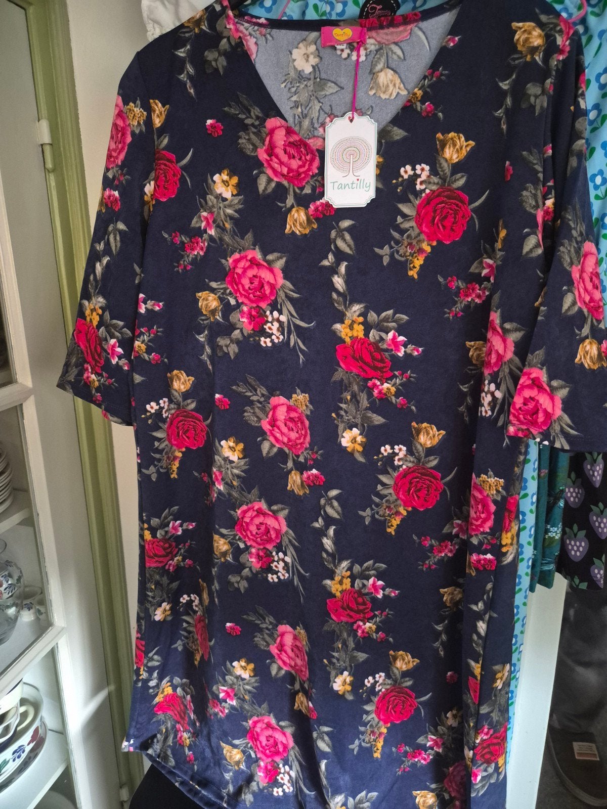 Tantilly Anisha Jurk - Bloemenprint - Maat 2XL, Meerkleurig, Maat 46/48 (XL) of groter, Nieuw, Ophalen of Verzenden