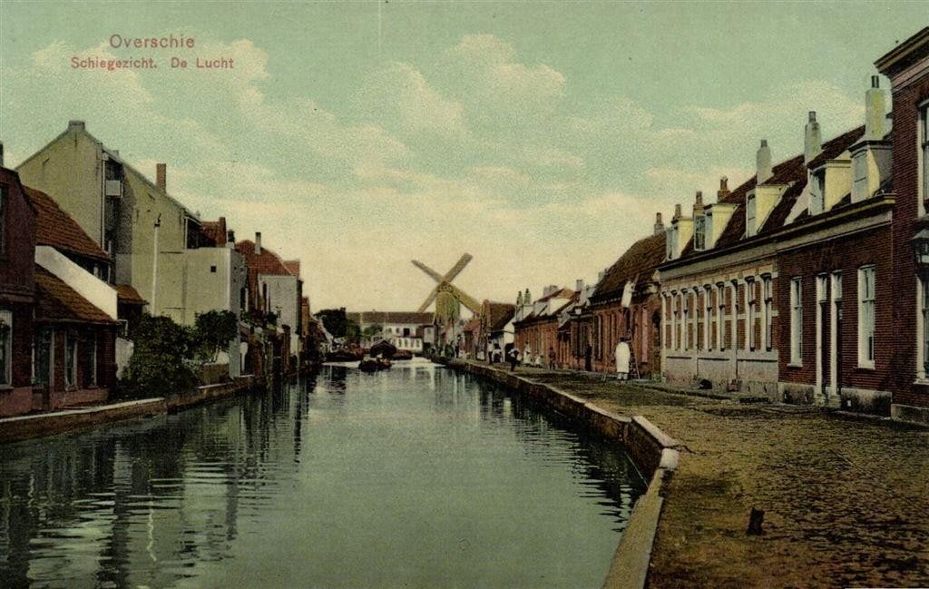 Overschie, Schiegezicht. De Lucht - molen - beschreven, Verzenden, Voor 1920, Ongelopen, Noord-Brabant