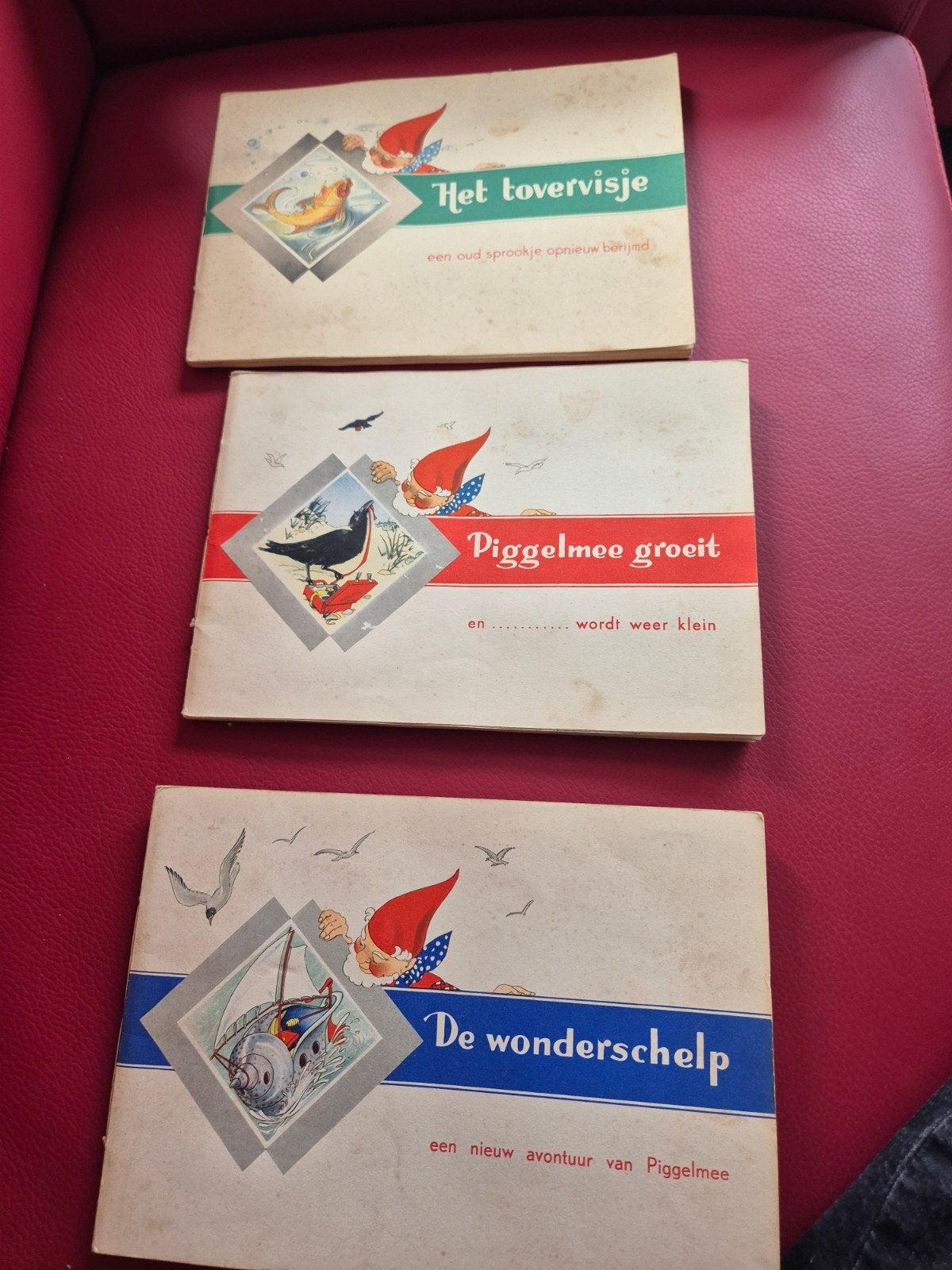 3x Vintage kinderboekjes: Piggelmee, Ophalen, Gelezen, Jan Laurens (versjes), Nans van Leeuwen (plaatjes)