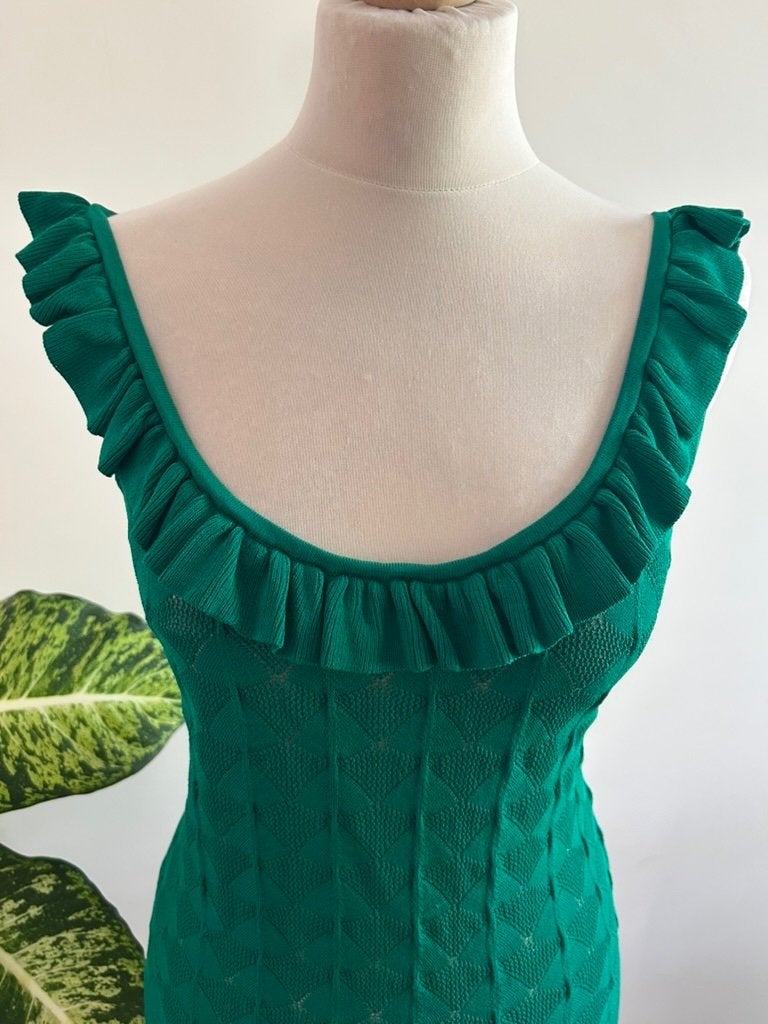King Louie maat L groene ruffle top 3330, Kleding | Dames, Maat 42/44 (L), Ophalen of Verzenden, Zo goed als nieuw, King Louie