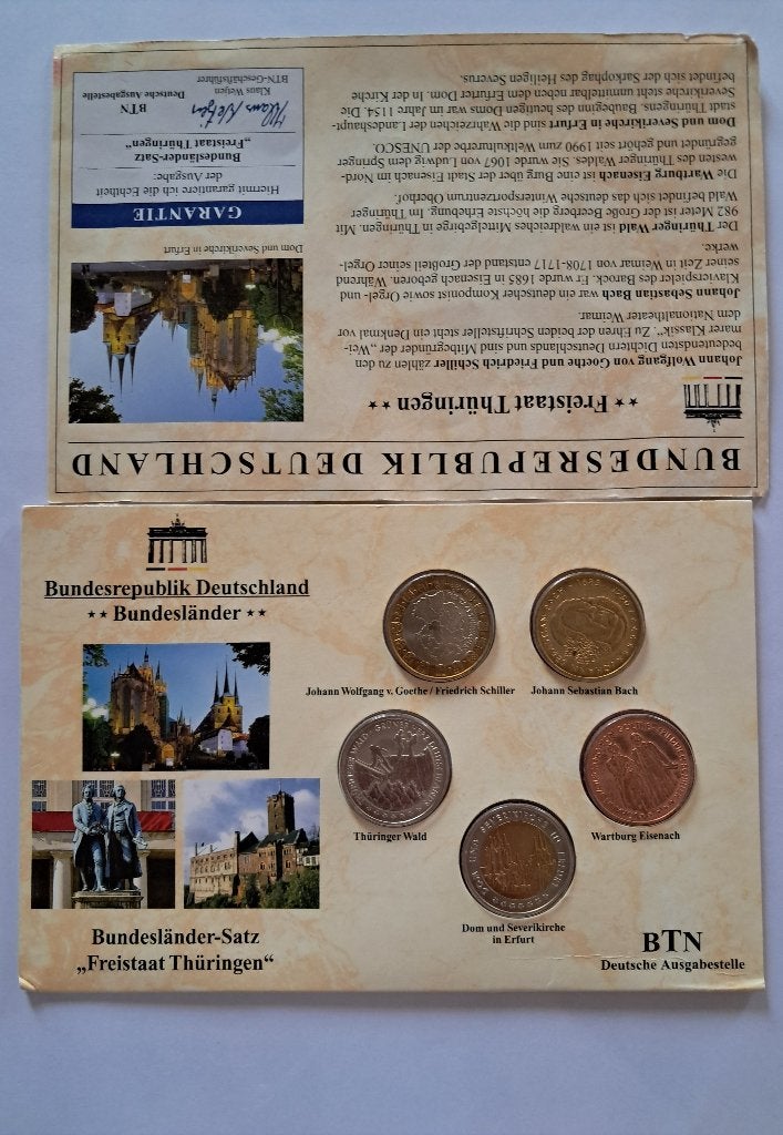 Herdenenkingsmedaille set Thuringen Duitsland, Postzegels en Munten, Verzenden, Overige materialen