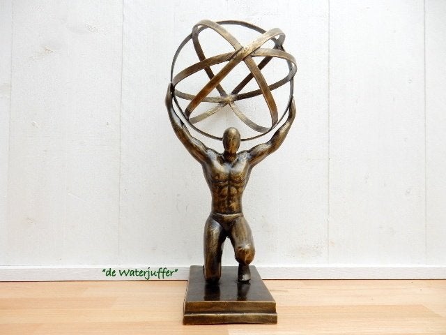 069* Bronzen beeld atlas (Boven €75 geen verzendkosten), Ophalen of Verzenden, Nieuw, Overige materialen