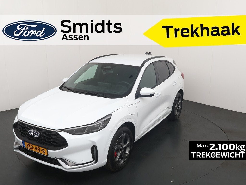Ford Kuga 2.5 PHEV 243 pk ST-Line X Trekhaak I AGR stoelen |, Auto's, Ford, Gebruikt, Zwart, 4 cilinders, Wit