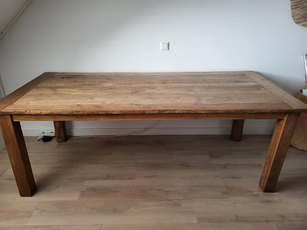Teaktafel 220x100, Huis en Inrichting, Tafels | Eettafels, Ophalen, Rechthoekig, 50 tot 100 cm