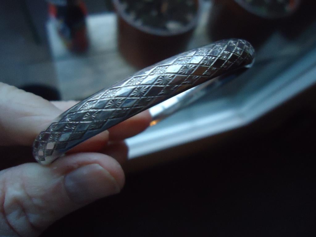 mooie echt zilveren slavenarmband mooi bewerkt en gemerkt, Sieraden, Tassen en Uiterlijk, Armbanden, Ophalen of Verzenden, Zo goed als nieuw