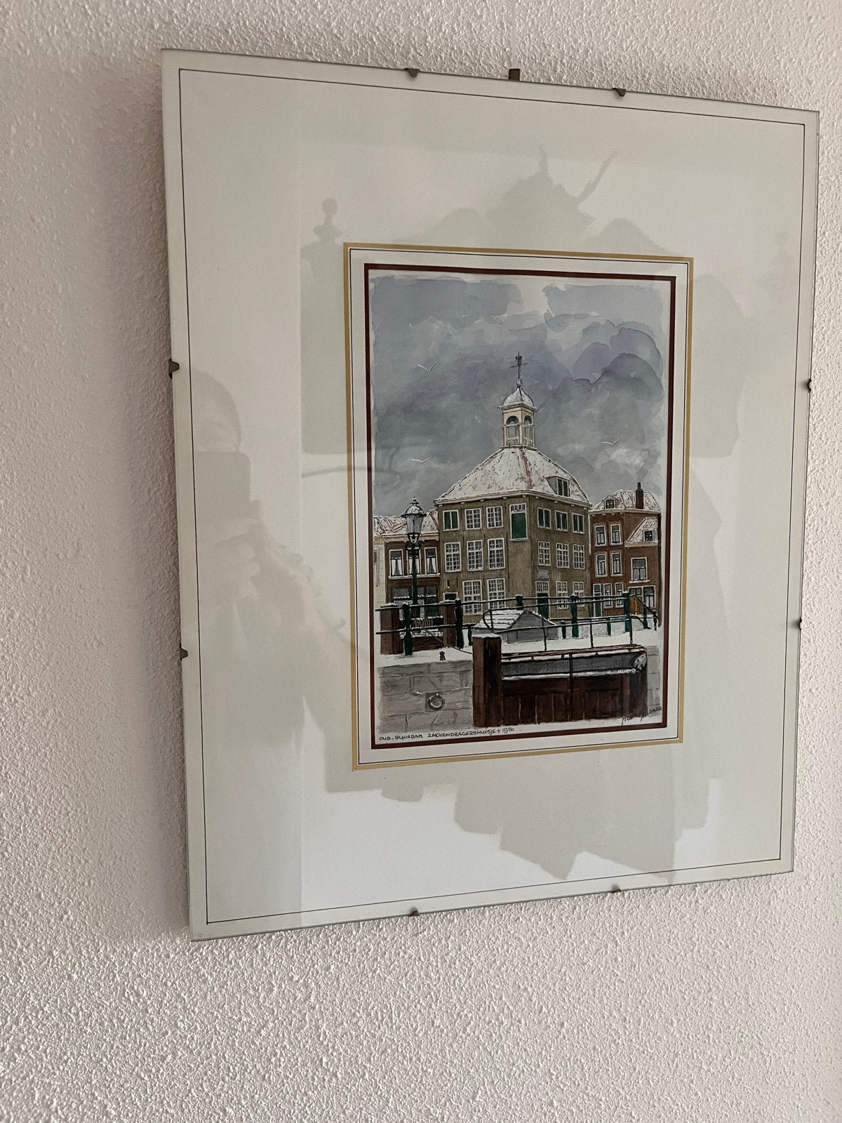 Schilderijen van schiedam gesigneerd, Antiek en Kunst, Ophalen, Schilderij, Aquarel, Gesigneerd