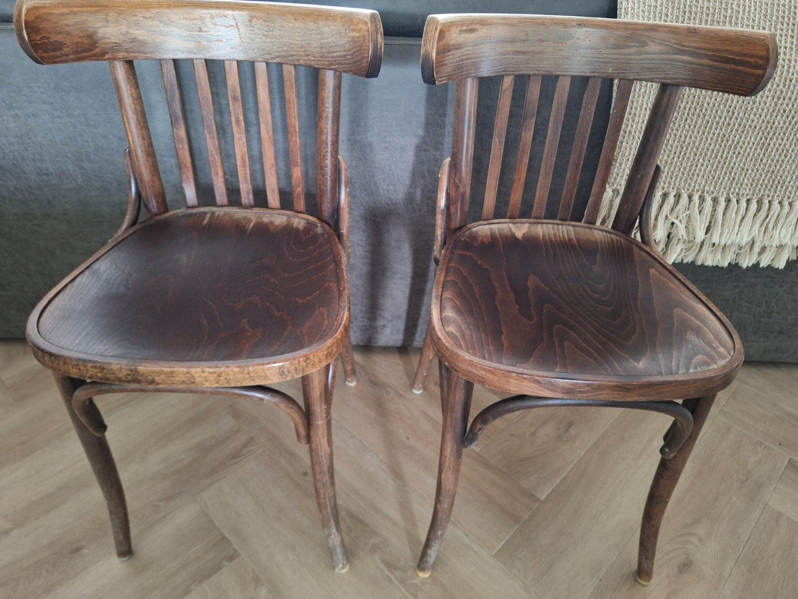 kroegstoel vintage, Ophalen, Bruin, Hout, Vier
