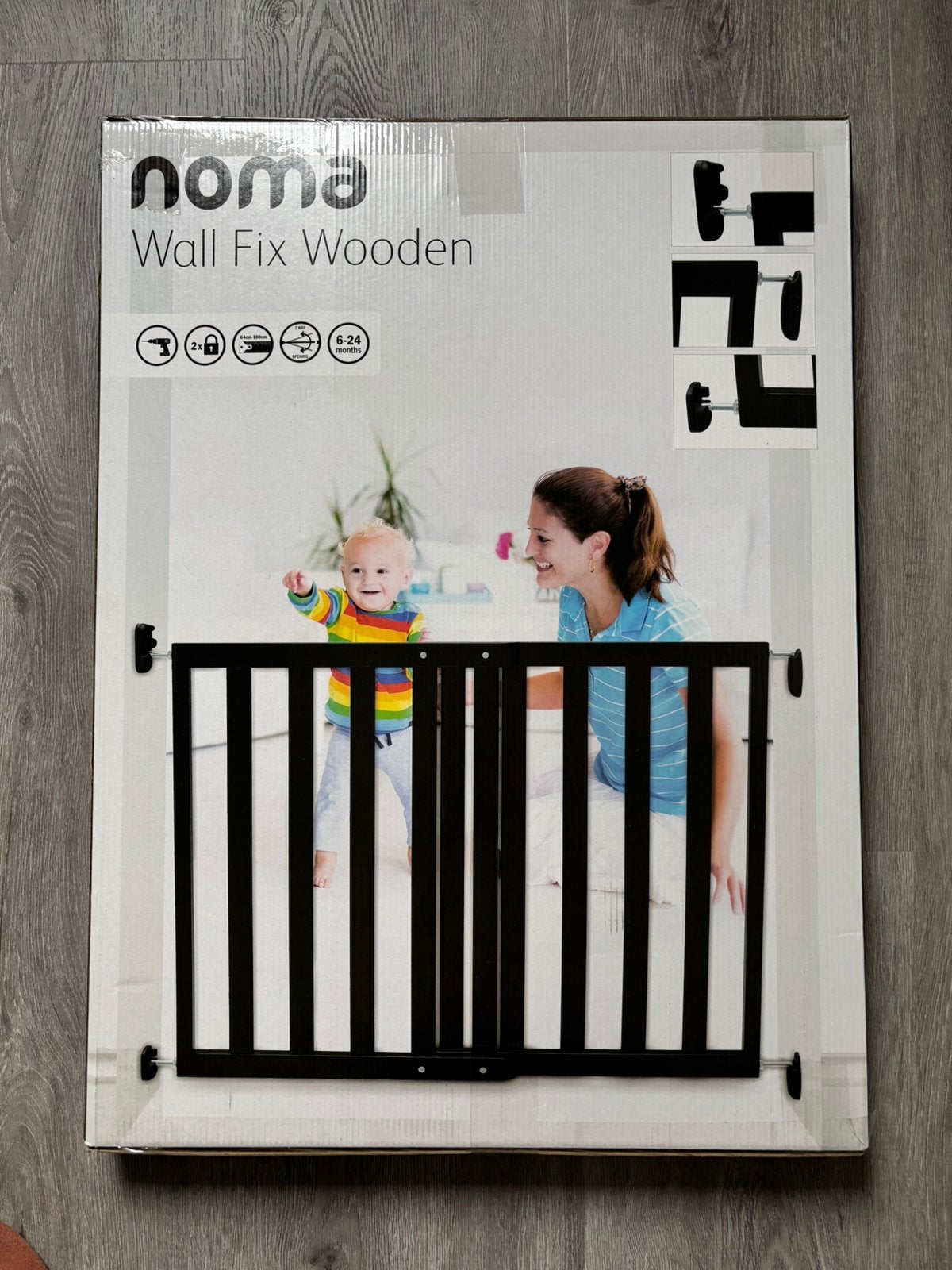 Noma wall fix wooden black traphek gloednieuw, Ophalen, Nieuw, Schroefhekje, Hout