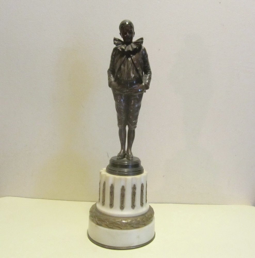 Antieke brons Pierrot Jean Garnier, 19e eeuw, Verzenden, Brons, Beeld, Man