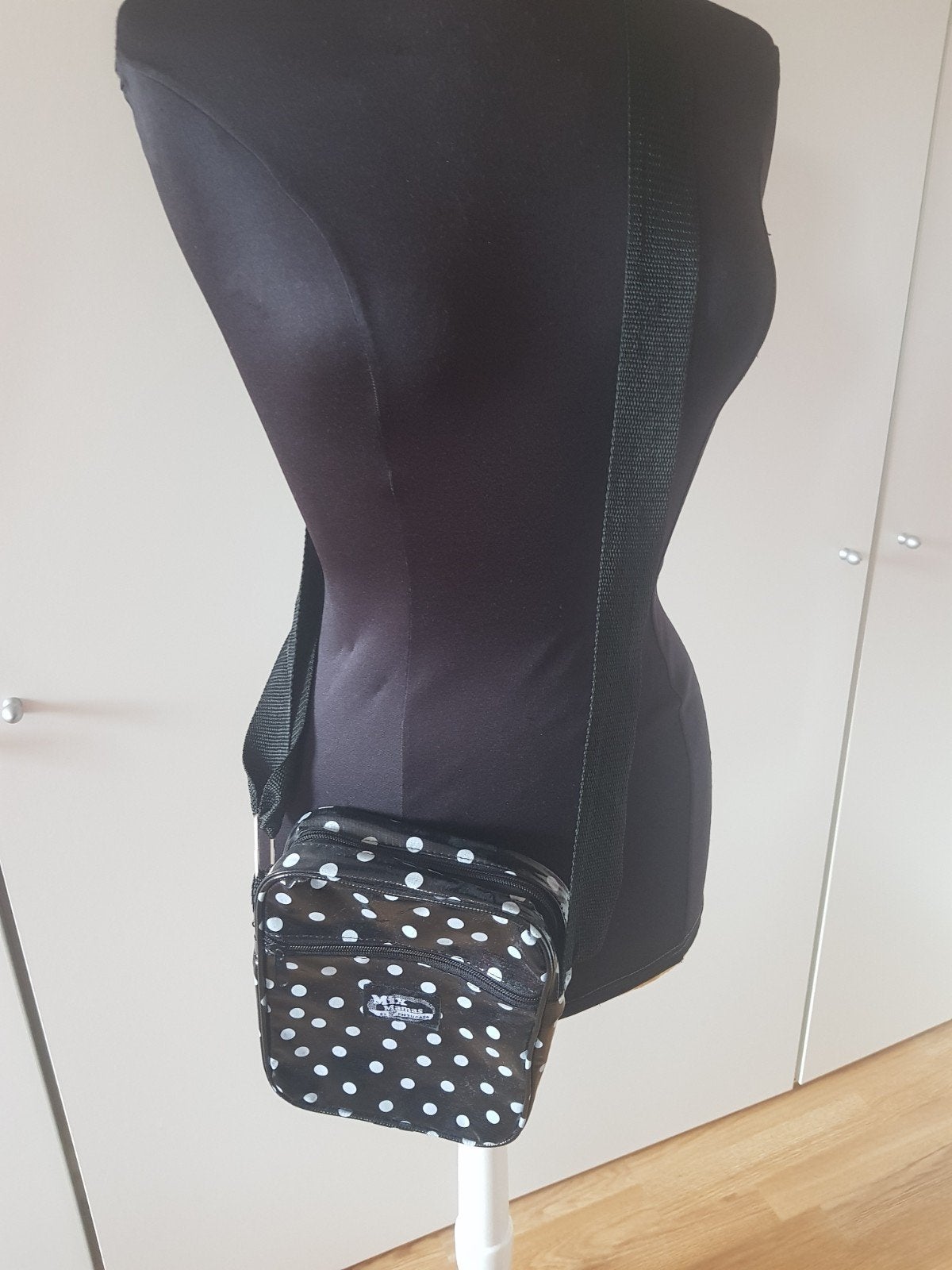 MixMamas Crossbody tas /schoudertas zwart stippen, Ophalen of Verzenden, Zo goed als nieuw, Zwart