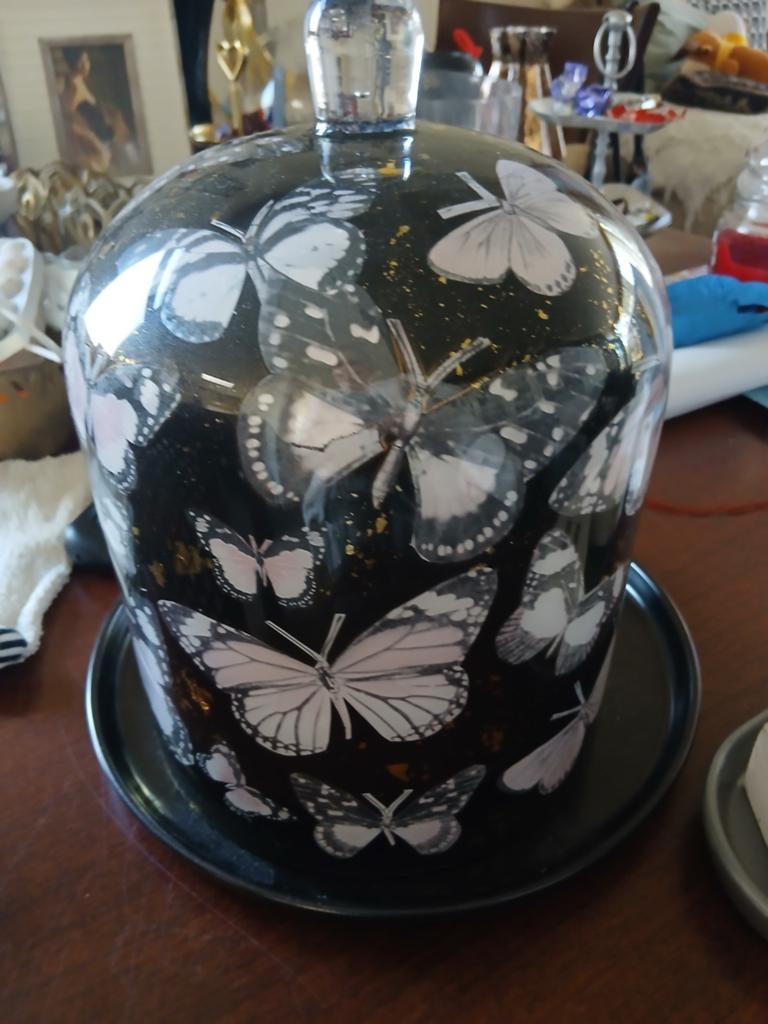 Glazen stolp met vlinders - Zwart/Wit, Ophalen of Verzenden, Modern, Glas, Gebruikt