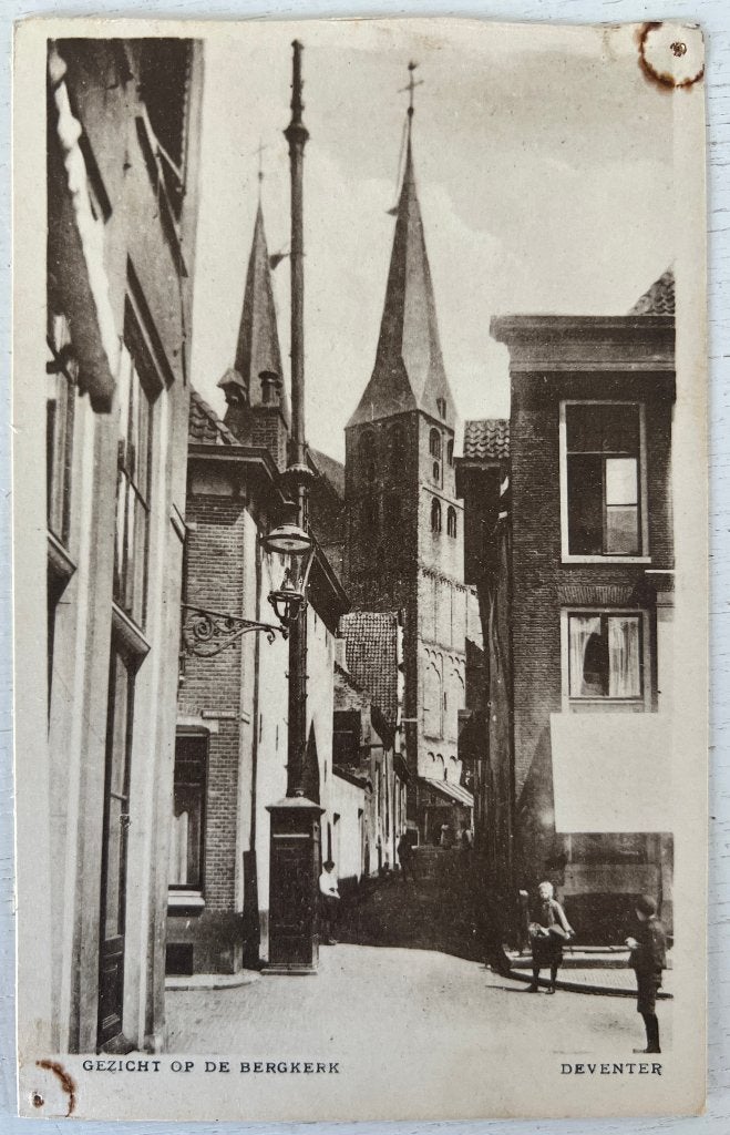Oude Ansichtkaart - Deventer - Gezicht op de Bergkerk, Ophalen of Verzenden, Voor 1920, Ongelopen, Overijssel