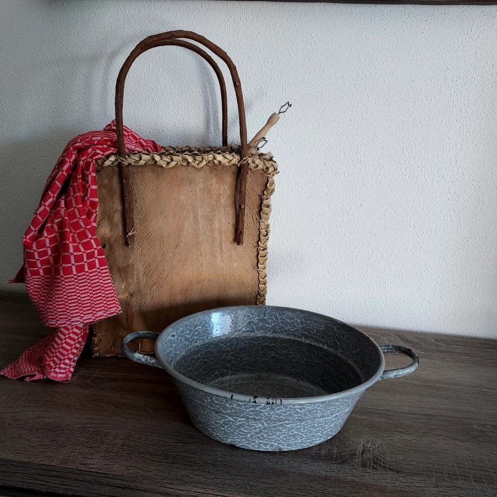 Emaille teil grijs gewolkt, Antiek en Kunst, Ophalen of Verzenden
