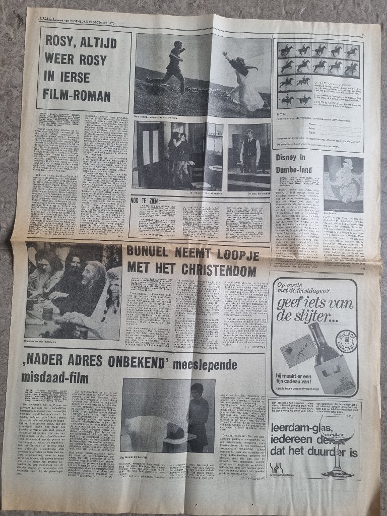 Film Dumbo van Disney weer in de bioscoop (1970), Ophalen of Verzenden, 1960 tot 1980, Knipsel(s)