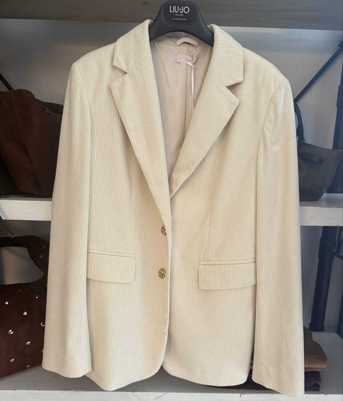 Liu Jo Corduroy Blazer - Nieuw met kaartje, Kleding | Dames, Maat 38/40 (M), Beige, Nieuw, Ophalen of Verzenden