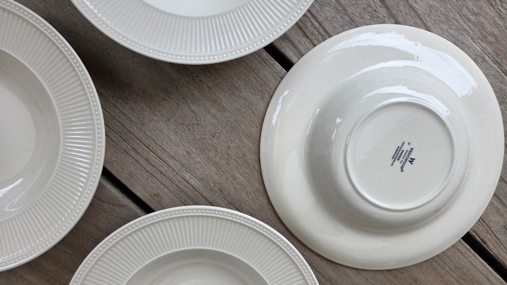 Wedgwood Windsor – Diepe borden 23 cm (6 stuks), Huis en Inrichting, Keuken | Servies, Ophalen, Klassiek, Zo goed als nieuw, Bord(en)