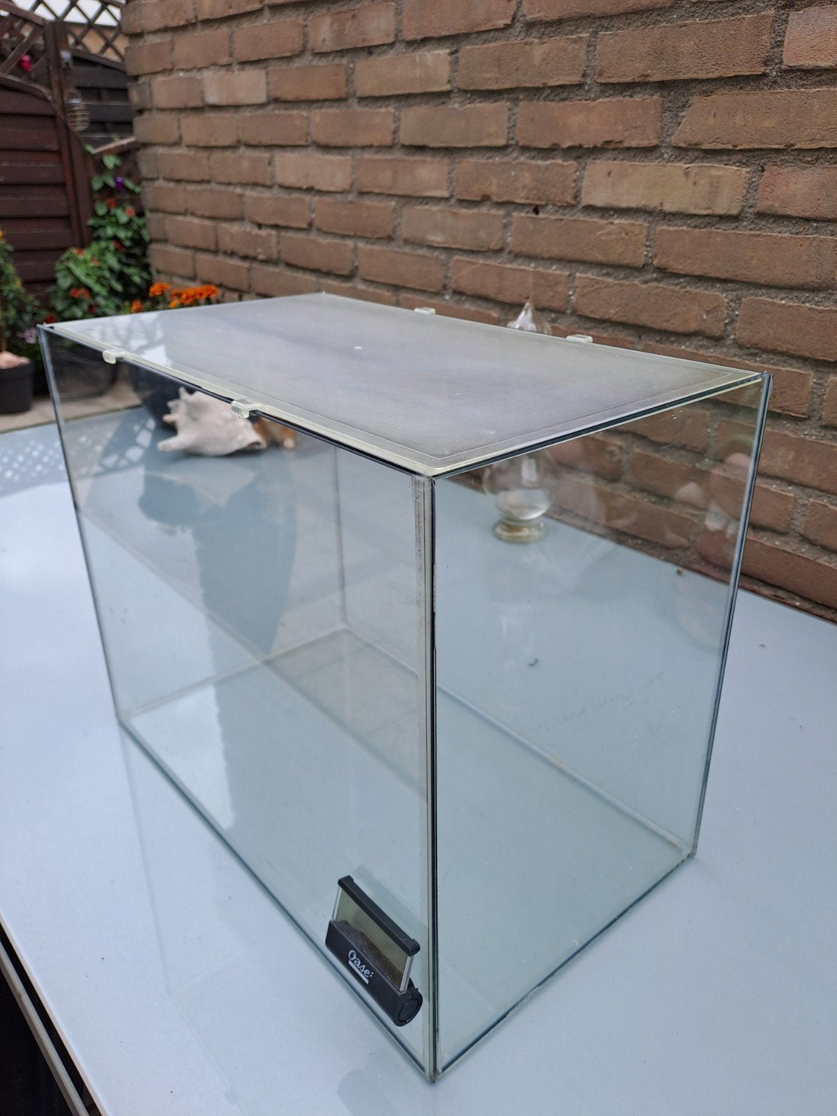 Een leuk glazen aquarium met stevige plastic afsluitdeksel., Ophalen, Inclusief deksel, Gebruikt, Leeg aquarium
