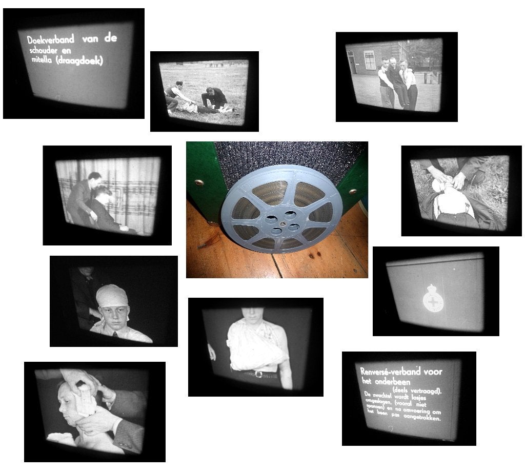 16mm film EHBO instructiefilm van vlak voor de 2e WO, Audio, Tv en Foto, Ophalen of Verzenden, 16mm film