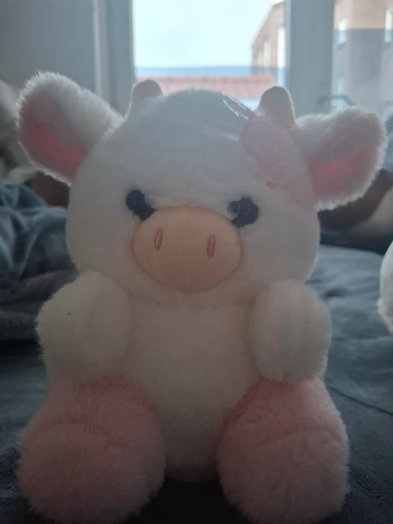 Schattige roze en witte koe knuffel, Kinderen en Baby's, Speelgoed | Knuffels en Pluche, Overige merken, Overige karakters, Ophalen of Verzenden
